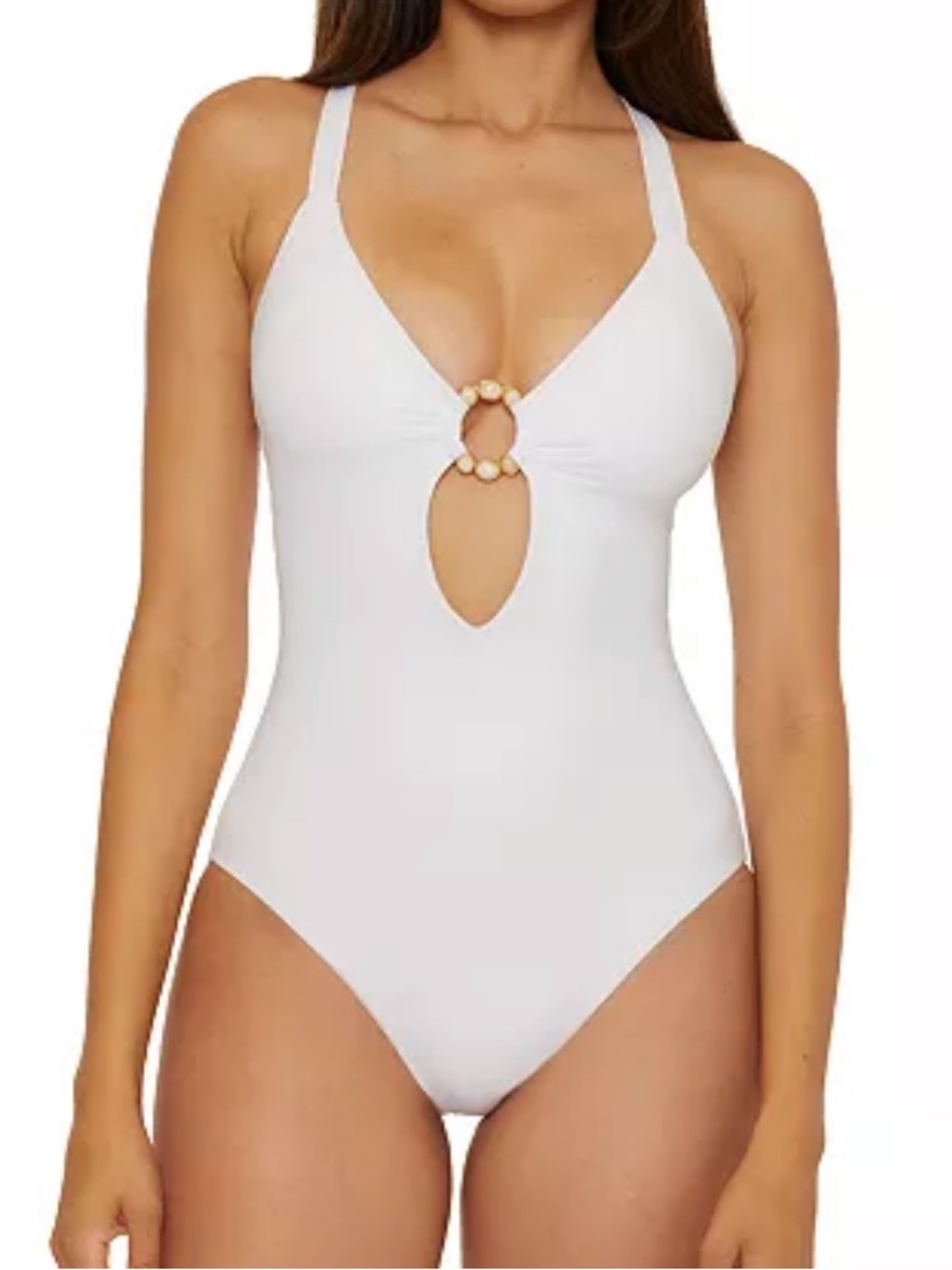 Becca Marble Canyon Ring White One-Piece Swimsuit